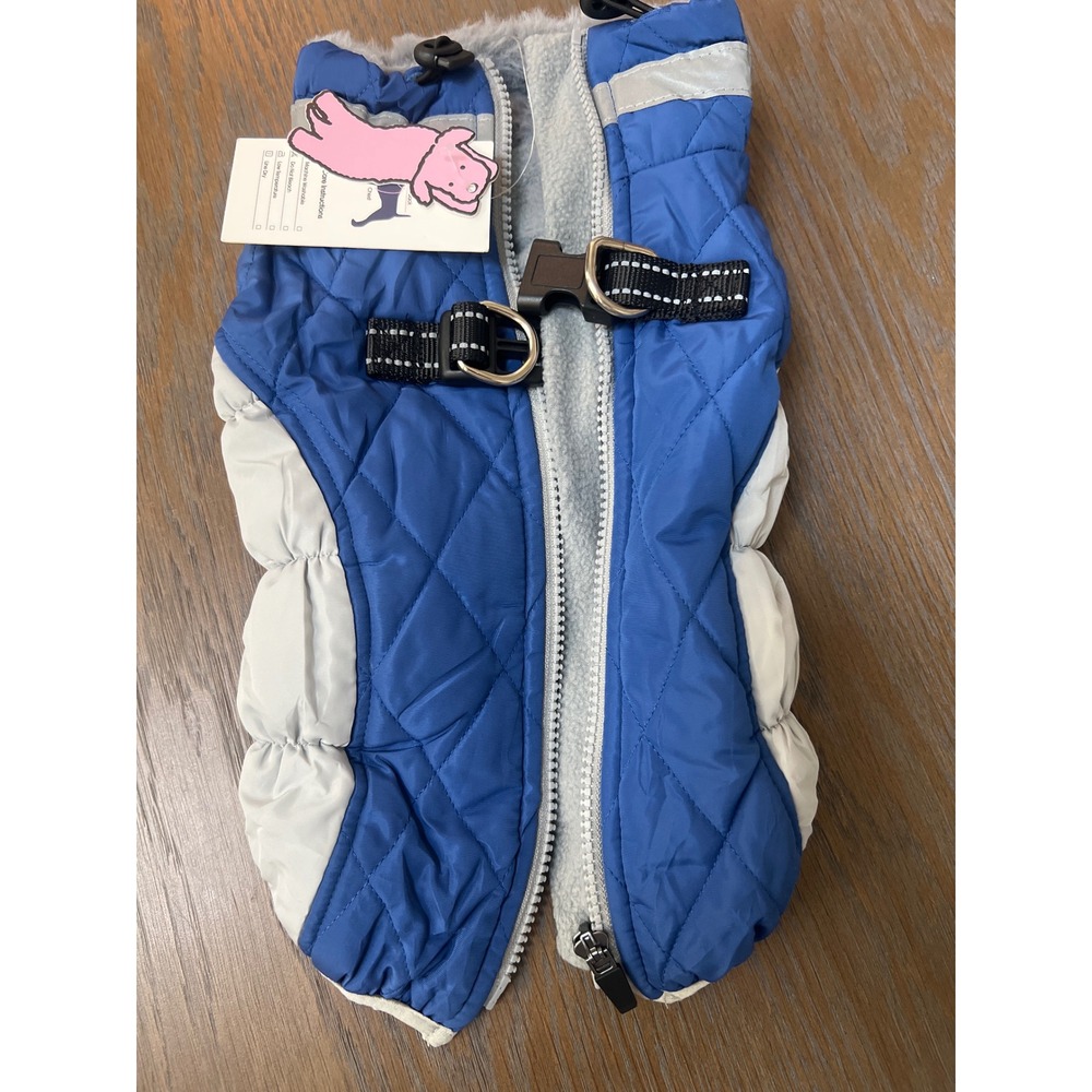 Blue Quilted Dog Winter Coat small - Picture 2 of 6